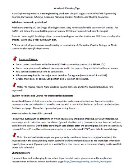 Academic Planning Tips